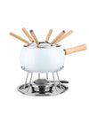 Set Fonduta 12 pezzi Smaltata Bianca