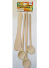 Caper Set 3 Cucchiai in Legno cm 25-30-35 + paletta