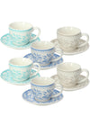 Tognana Celine Set 6 Tazzine Caffè con Piattino