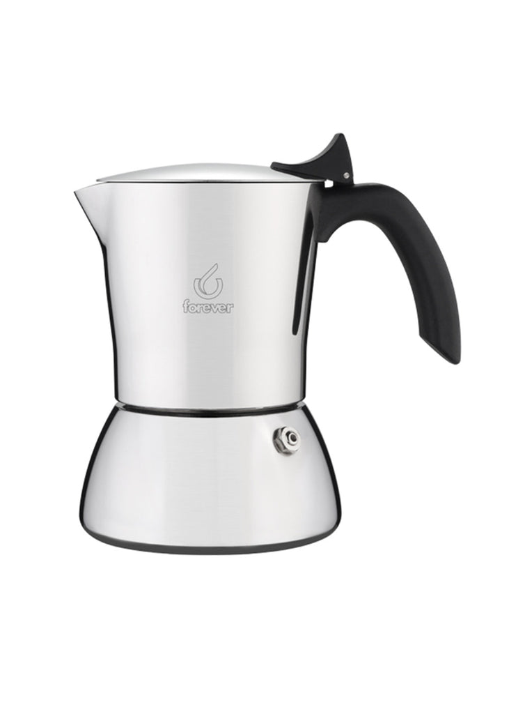 FOREVER Miss Moka Prestige La Rossa - Caffettiera 6 Tazze In Alluminio, Rossa, Con Guarnizione In Silicone