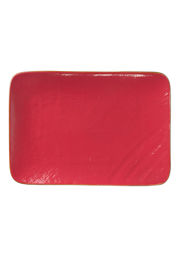 Novità Home Mediterraneo Vassoio Rettangolare cm 19x27 Rosso