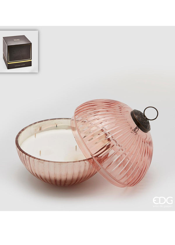 EDG Candela con Vetro Sfera Rosa cm 13