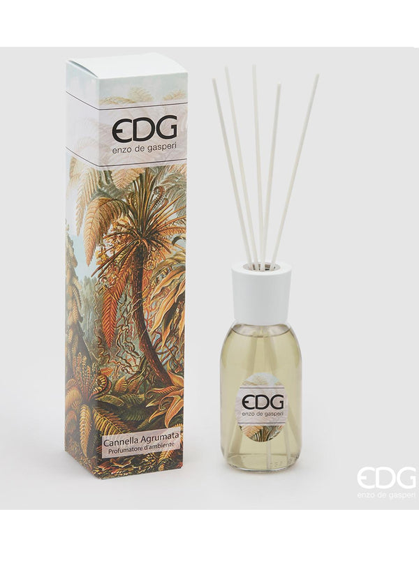 EDG Profumatore per Ambienti Bottiglia con Bastoncini Cannella Agrumi ml 250