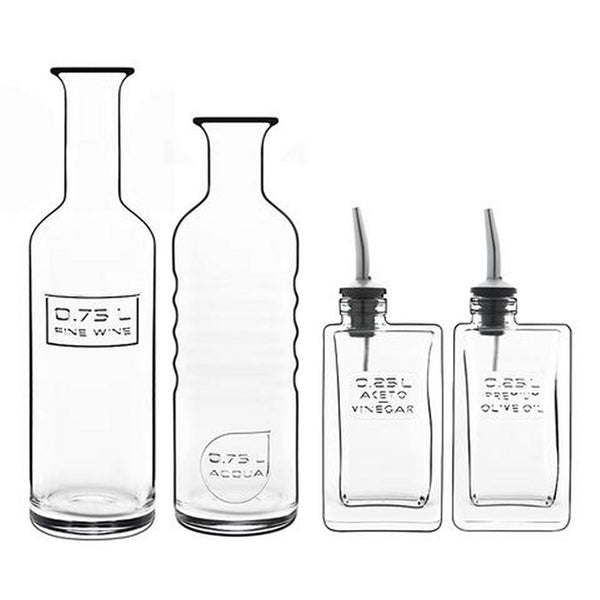 Bormioli Luigi Optime Set 4 Pezzi Acqua Vino Olio Aceto