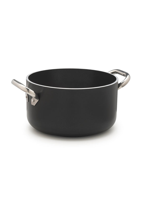 Agnelli Al Black Casseruola Alta 2 Manici cm 20 Alluminio 5 mm Induzione