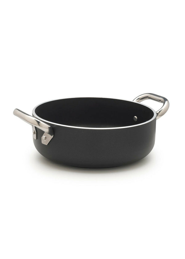 Agnelli Al Black Casseruola Bassa cm 28 Alluminio 5 mm Induzione Antiaderente