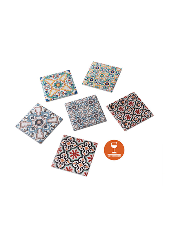 Montemaggi Noto Set 6 Sottobicchieri Ceramica