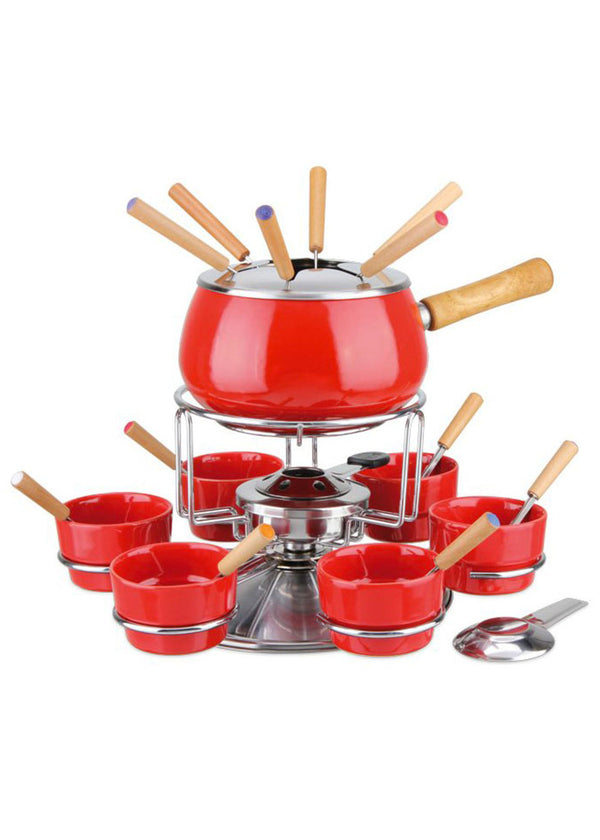 Set Fonduta Bourguignonne 23 pezzi Rosso Lucido